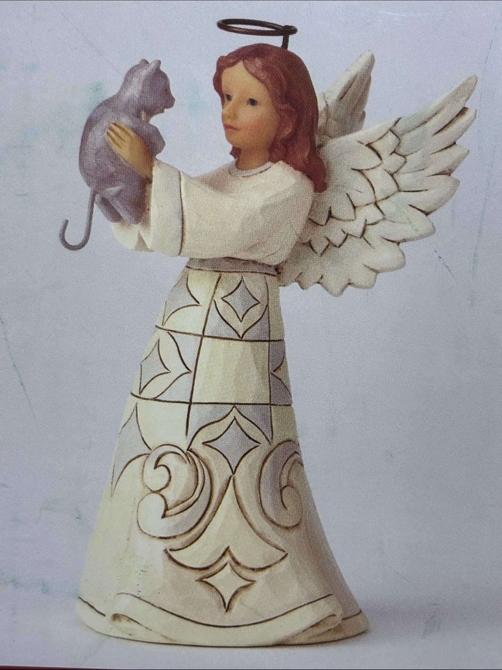 Jim Shore "Faithful Friend" Angel with Gray Cat 5" Figurine New In Box